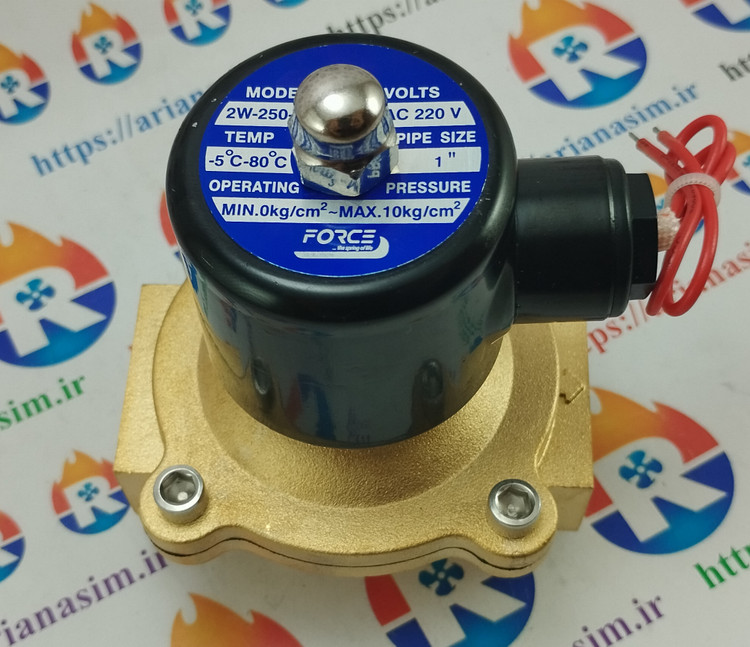 شیر برقی نیمه صنعتی سایز 1 اینچ 220 ولت برند FORCE مدل 2W-250-25