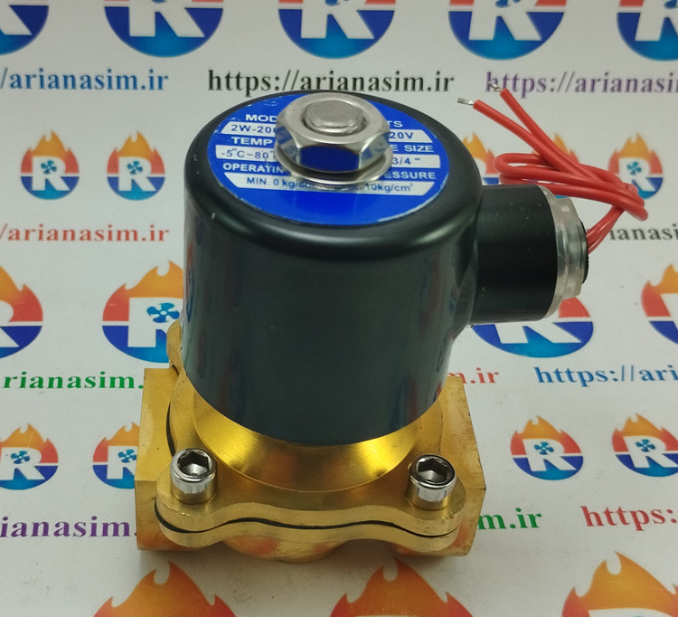 شیر برقی نیمه صنعتی سایز 3/4 اینچ 220 ولت مدل 2W-200-20