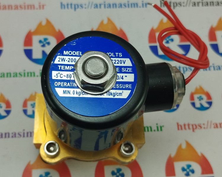 شیر برقی نیمه صنعتی سایز 3/4 اینچ 220 ولت مدل 2W-200-20