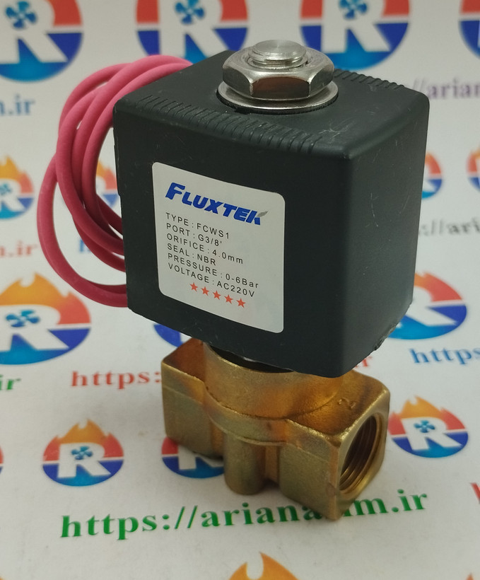 شیر برقی نیمه صنعتی سایز 3/8 اینچ 220 ولت برند FLUXTEK مدل FCWS1