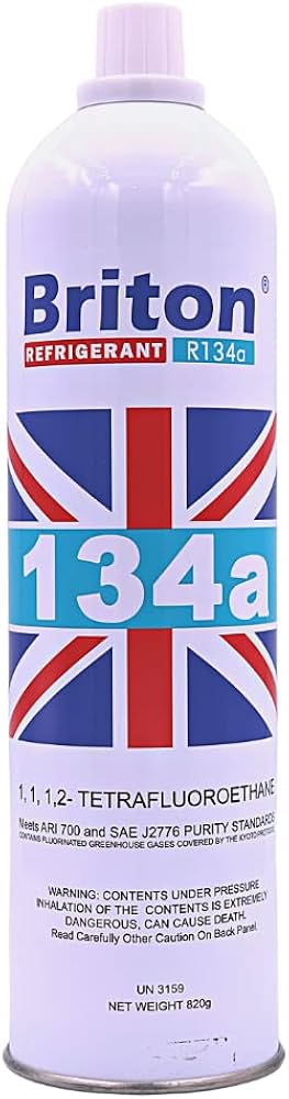 گاز مبرد 1 کیلویی R-134a برند Briton ساخت انگلیس مناسب برای کولر و یخچال