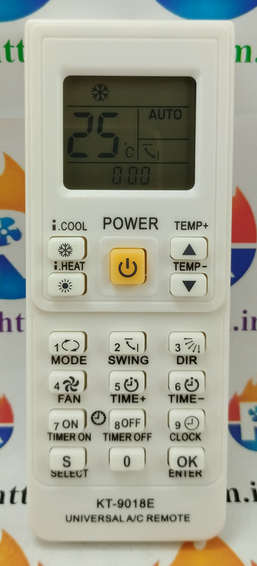 ریموت کنترل مادر یا همه کاره کولر گازی مدل KT-9018E
