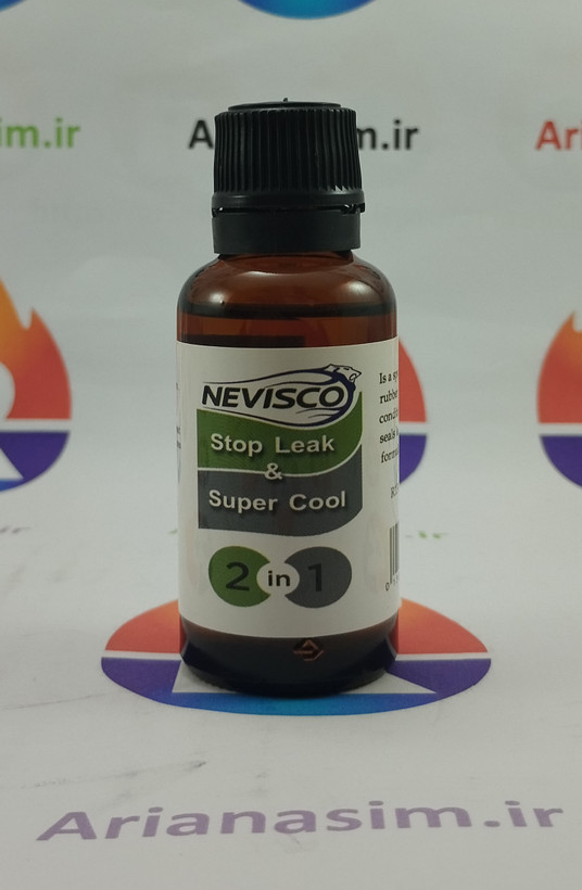 مکمل مایع نشت گیر و تقویت کننده سرمای سیستم کولر خودرو برند کانادایی NEVISCO مدل Stop Leak & Super Cool